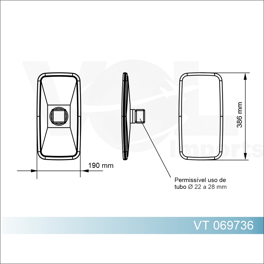 Imagem 1 do produto RETROVISOR UNIVERSAL